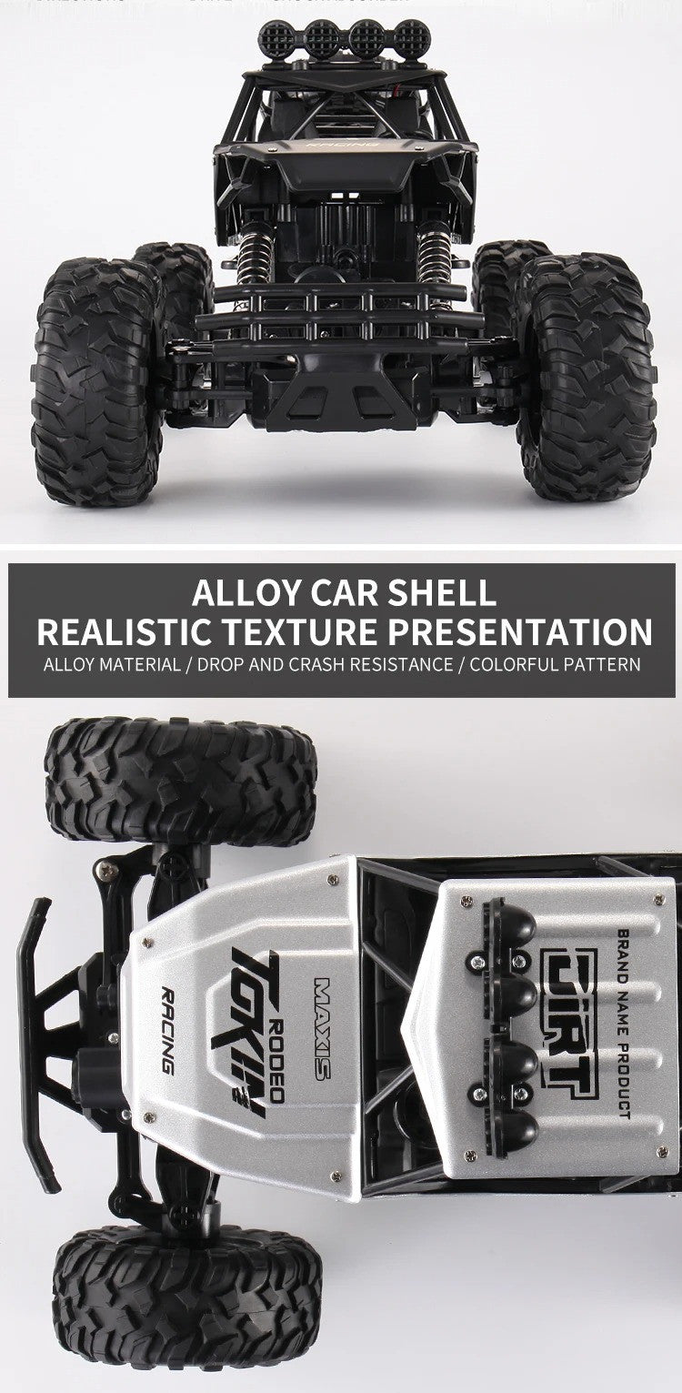 RC Cars Remote Control Car 1:16 Off Road Truck Metal Shell LED Headlights