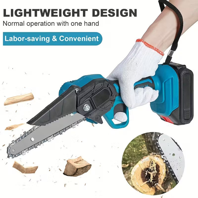 Cordless Electric Chainsaw With 2 Rechargeable Batteries And 3 Chains