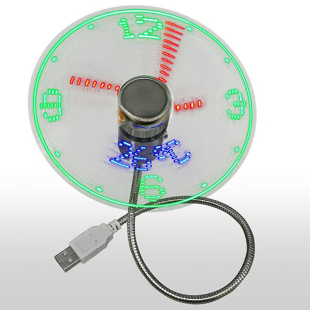USB Clock Fan with Real Time Clock & Temperature Display Function
