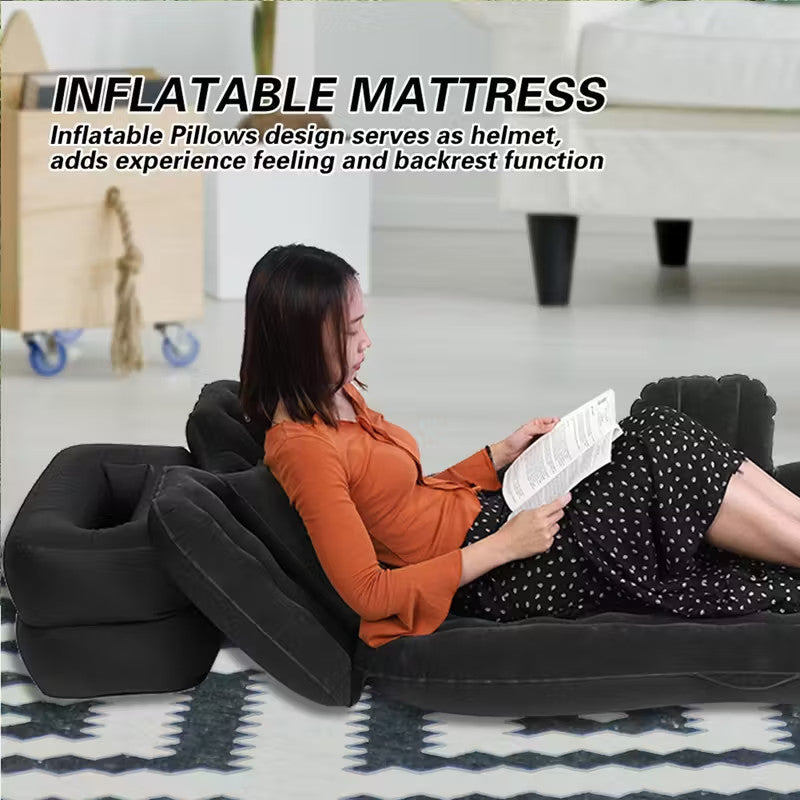 Inflatable Bed Mattress Indoor Outdoor Camping Travel Car Back Air Beds Cushion