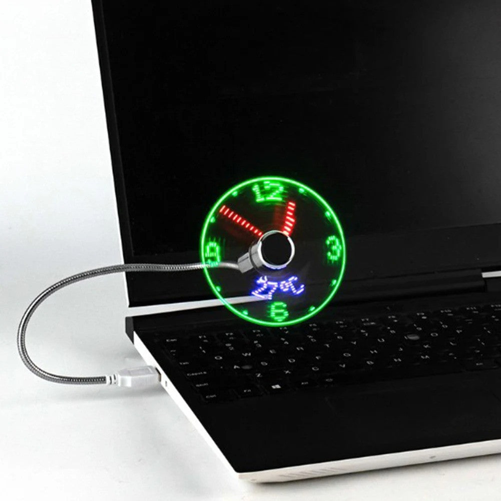 USB Clock Fan with Real Time Clock & Temperature Display Function
