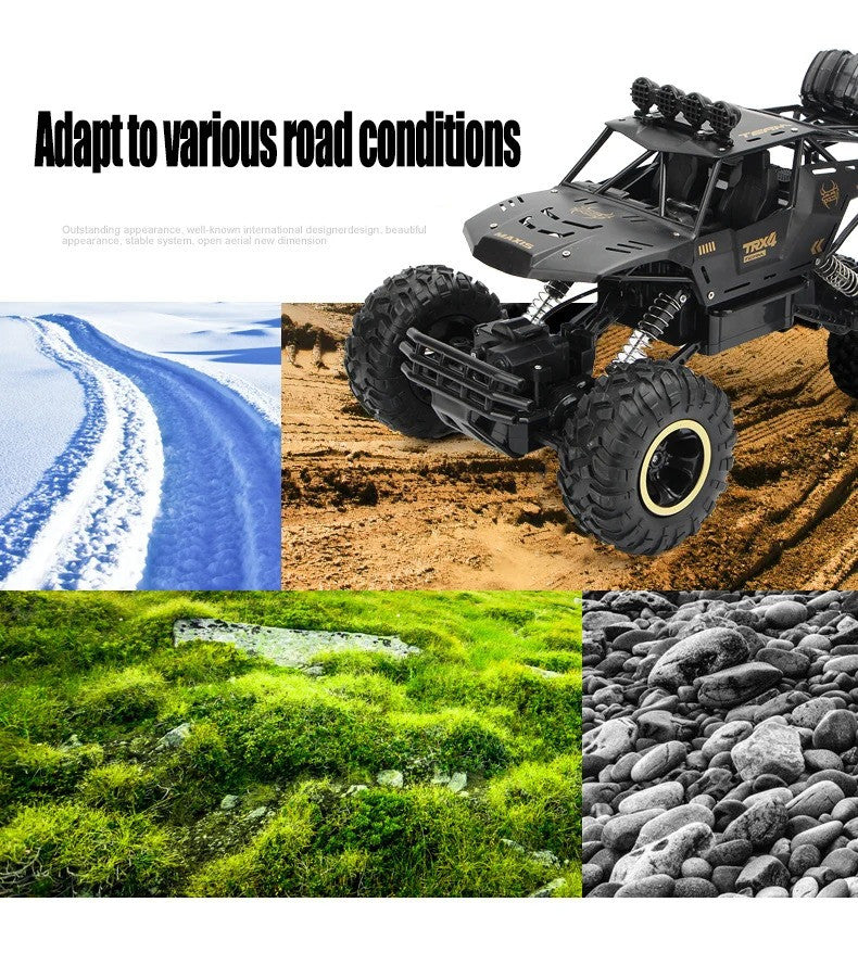 RC Cars Remote Control Car 1:16 Off Road Truck Metal Shell LED Headlights
