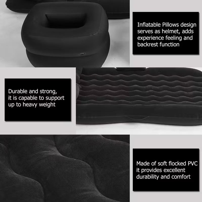Inflatable Bed Mattress Indoor Outdoor Camping Travel Car Back Air Beds Cushion