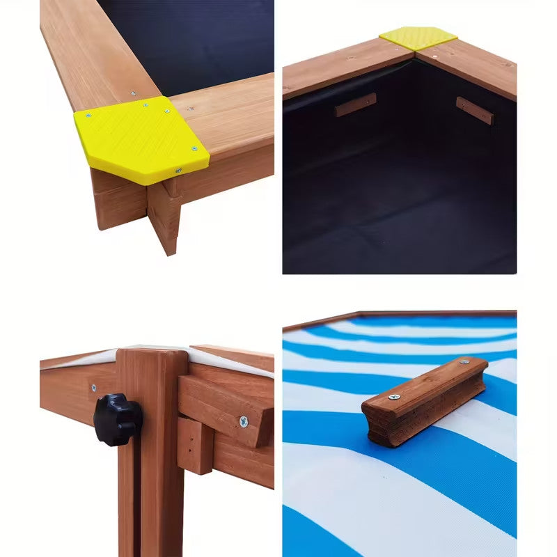 Sandpit With Canopy Outdoor Kids Play