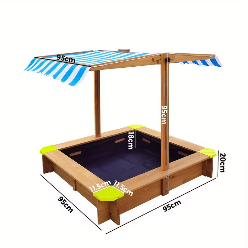 Sandpit With Canopy Outdoor Kids Play