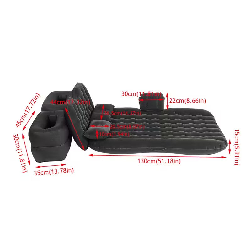 Inflatable Bed Mattress Indoor Outdoor Camping Travel Car Back Air Beds Cushion