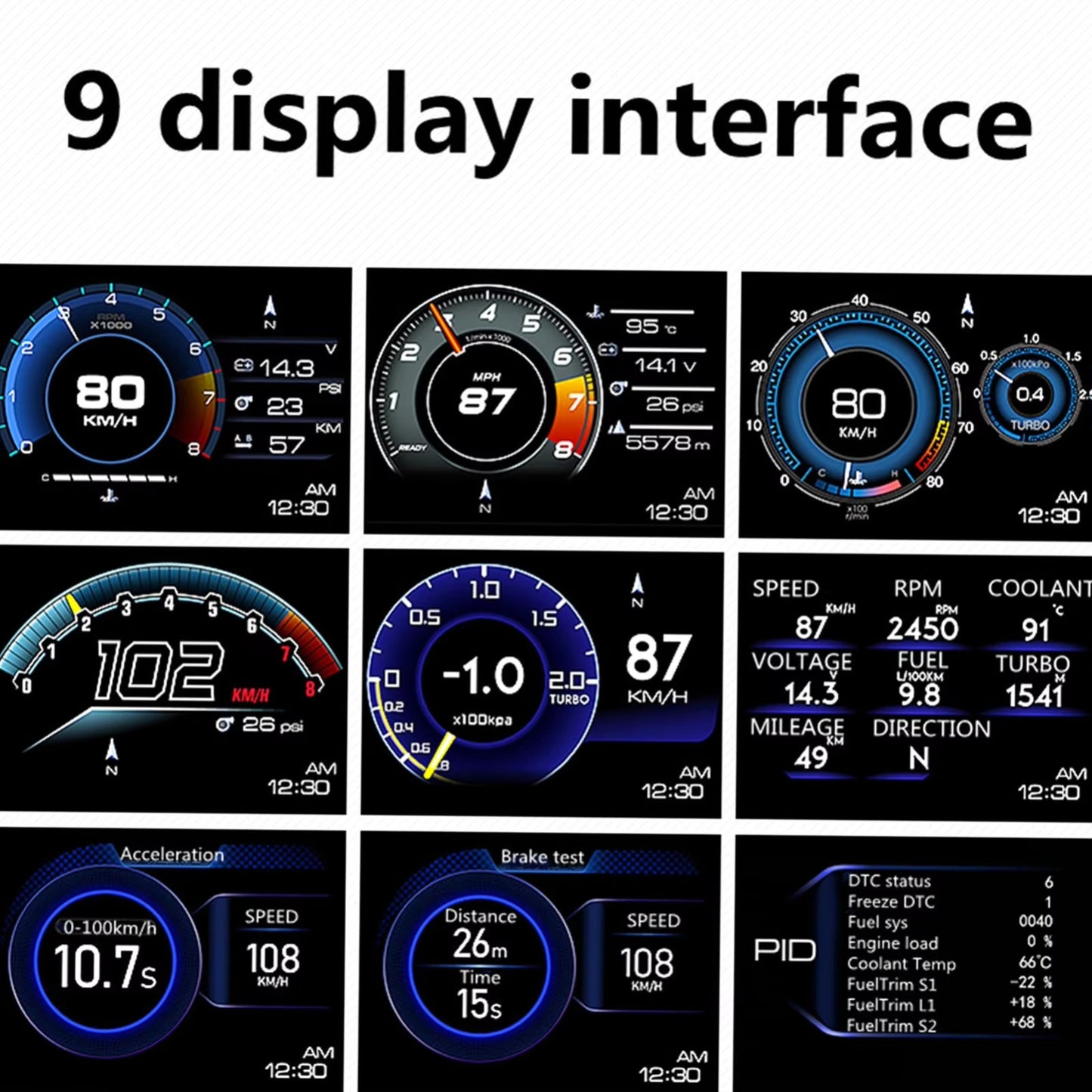 Car Head up Display, OBDⅡ + GPS Smart Gauge