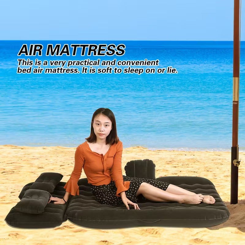 Inflatable Bed Mattress Indoor Outdoor Camping Travel Car Back Air Beds Cushion