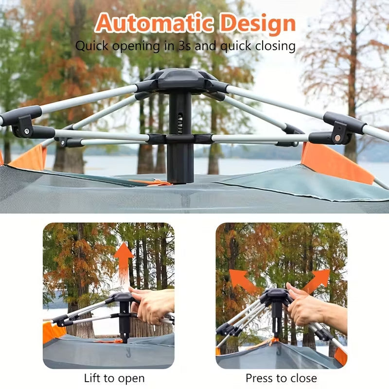 Instant Pop Up Camping Tent Automatic Canopy Waterproof Big Family 4-5 People