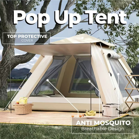 Instant Pop Up Camping Tent Automatic Canopy Waterproof Big Family 4-5 People