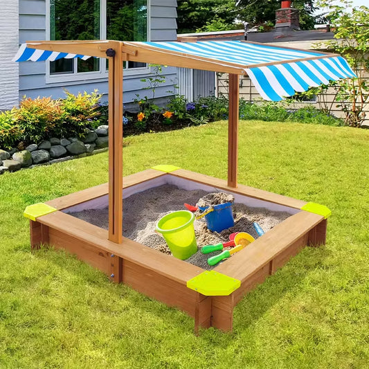 Sandpit With Canopy Outdoor Kids Play