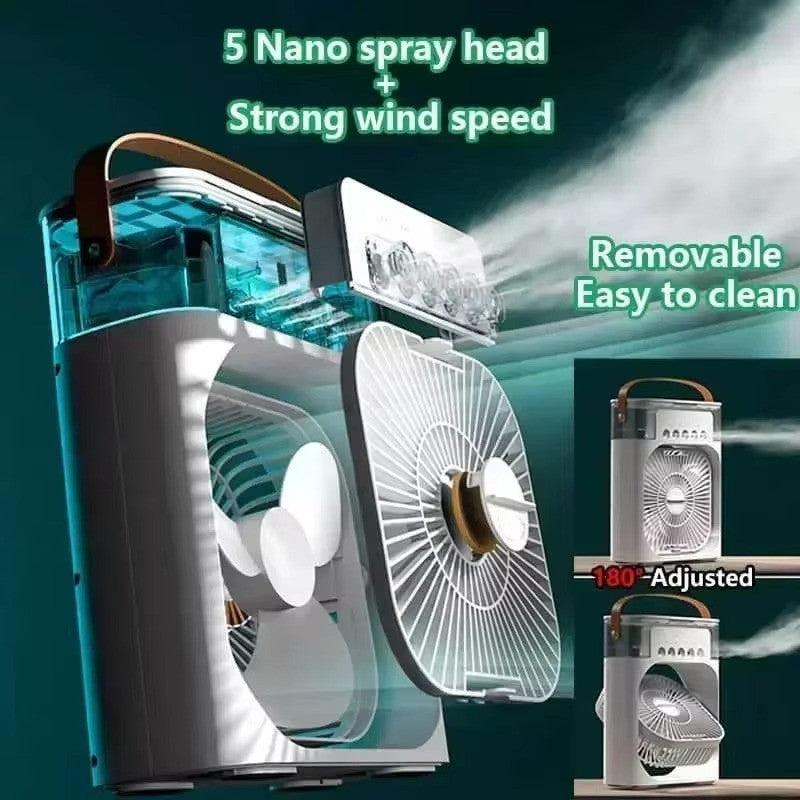 3 In 1 Portable Mini Fan AIr Conditioner With LED Night Light