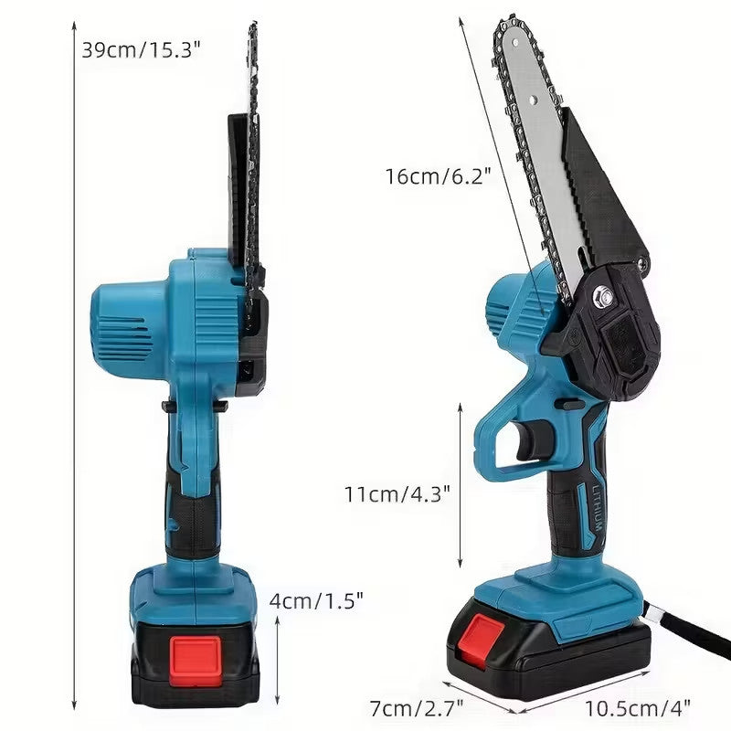 Cordless Electric Chainsaw With  2 Rechargeable Batteries And 3 Chains
