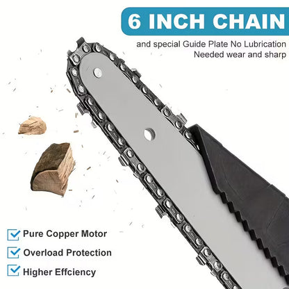 Cordless Electric Chainsaw With  2 Rechargeable Batteries And 3 Chains