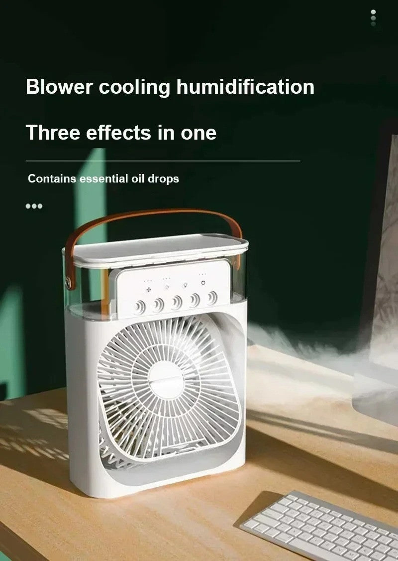 3 In 1 Portable Mini Fan AIr Conditioner With LED Night Light