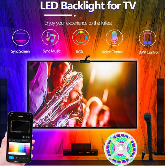 RGBIC LED TV Backlight Strip With Camera App Control