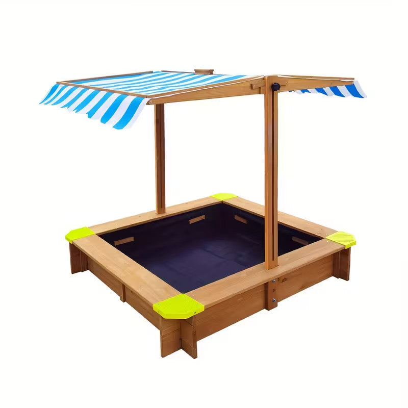 Sandpit With Canopy Outdoor Kids Play