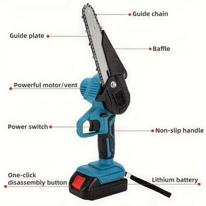 Cordless Electric Chainsaw With  2 Rechargeable Batteries And 3 Chains