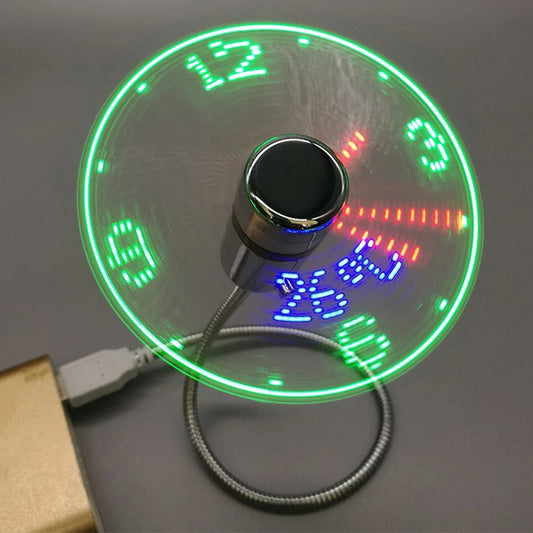 USB Clock Fan with Real Time Clock & Temperature Display Function
