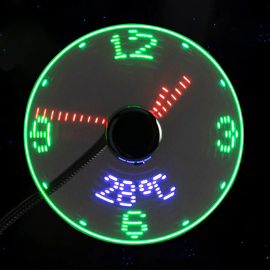 USB Clock Fan with Real Time Clock & Temperature Display Function
