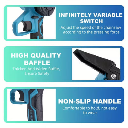 Cordless Electric Chainsaw With  2 Rechargeable Batteries And 3 Chains