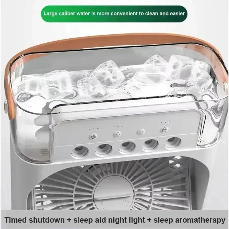 3 In 1 Portable Mini Fan AIr Conditioner With LED Night Light