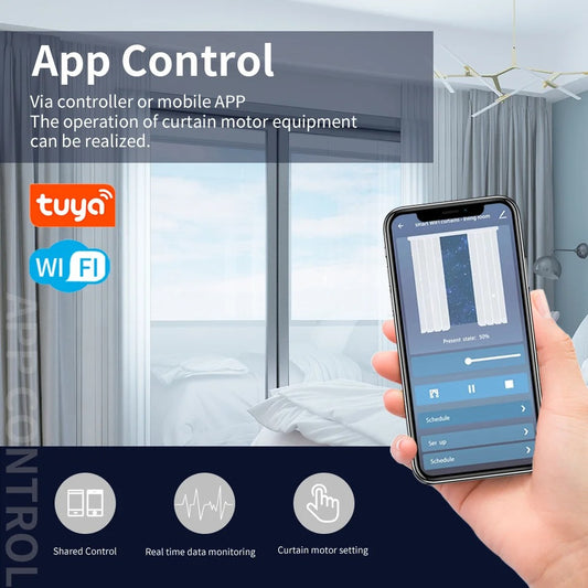 Smart Wifi/Zigbee Electric Curtain Shutter Motor with RF Remote